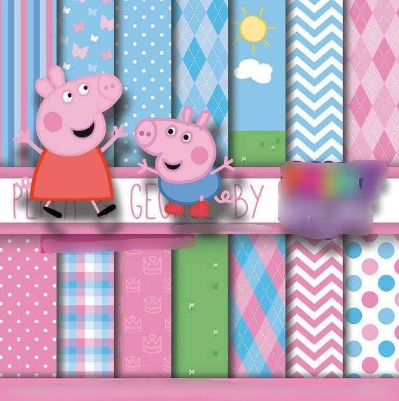 George e Peppa Kit Digital Papeis George e Peppa - Imagem 1