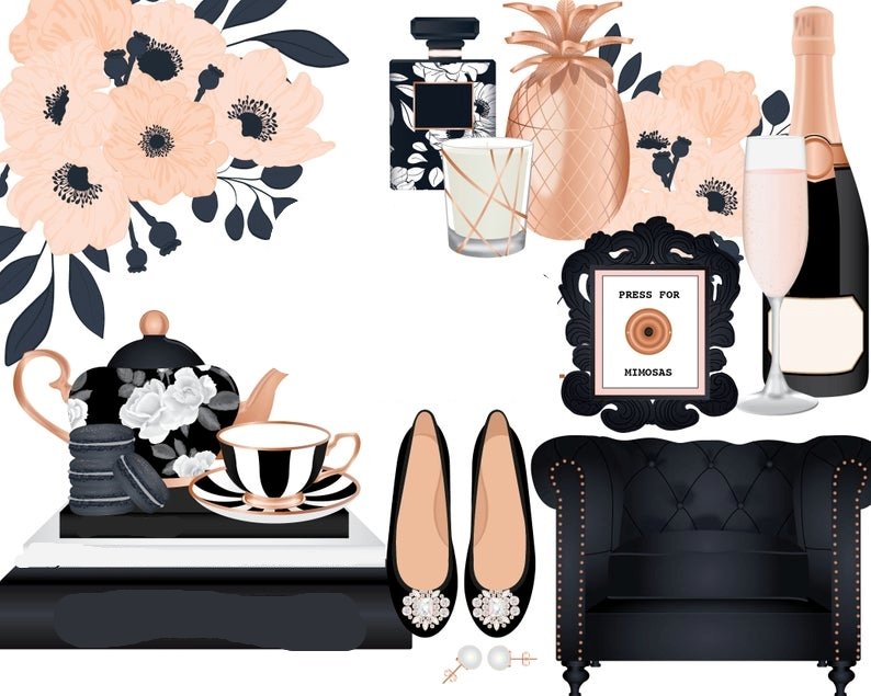 GlamGirl_Clipart Kit Digital Glamor Clipart - Imagem 1