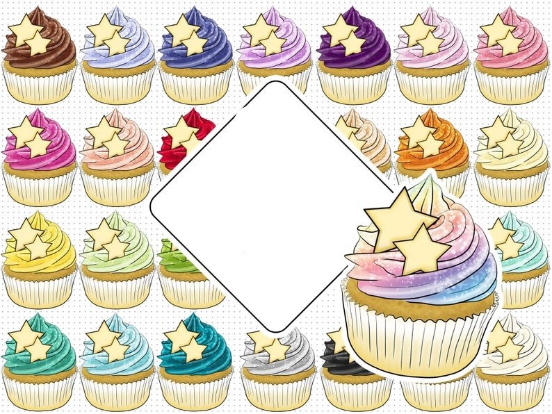 Glitter Cupcakes Kit Digital Cupcakes com Glitter - Imagem 1
