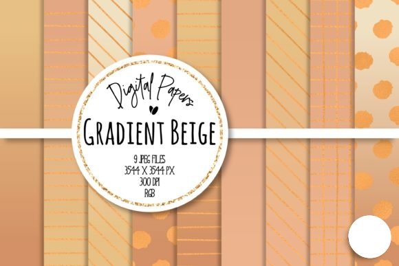 Gradient Beige Arquivo Kit Digital Papéis Beige - Imagem 1
