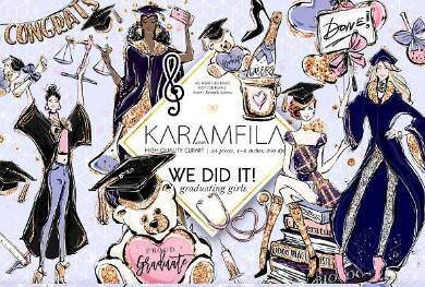 Graduation_Clipart Kit Digital Formatura Clipart - Imagem 1