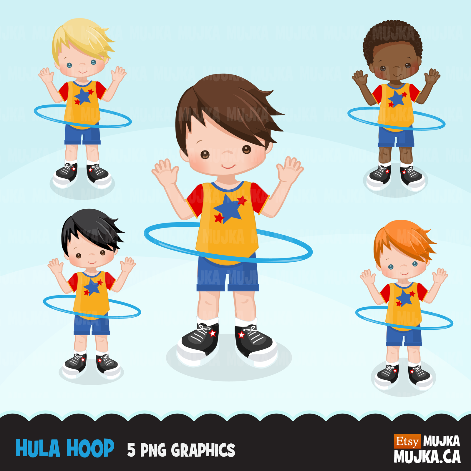 HULA-HOOP-BOYS Kit Digital Garotos Bambolé - Imagem 1