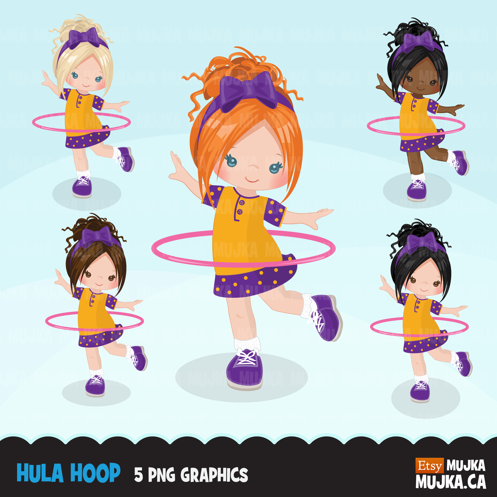HULA-HOOP-GIRLS Kit Digital Garotas Bambolé - Imagem 1