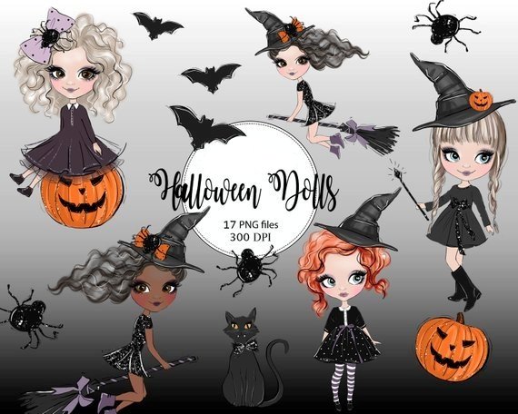 Halloween Clipart Arquivo Kit Digital Halloween Clipart - Imagem 1