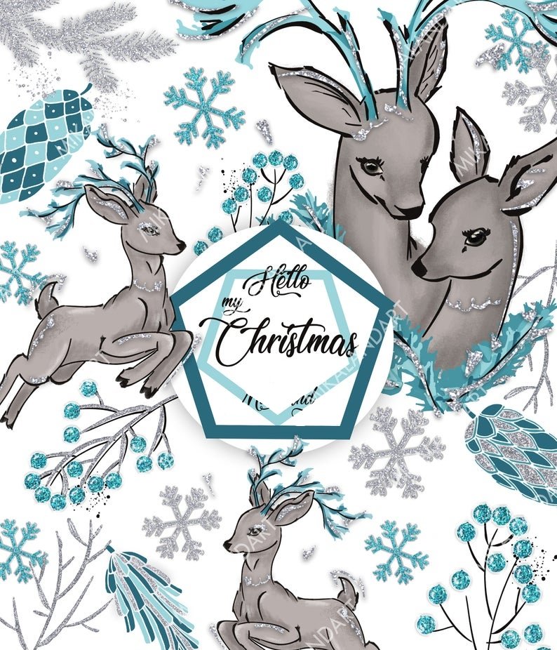 Hello My Christmas Kit Digital Veado de Natal - Imagem 1