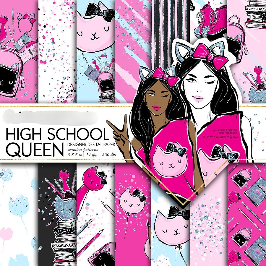 HighSchoolQueen Kit Digital Papeis Rainha do Ensino Médio - Imagem 1