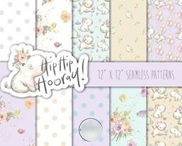 Hippo digital paper Kit Digital Papeis Hipopotamo - Imagem 1