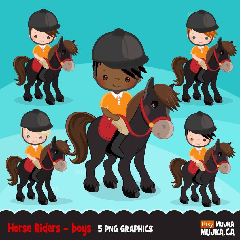 Horse Riders Boys MUJKA Kit Digital Garotos Cavaleiros - Imagem 1