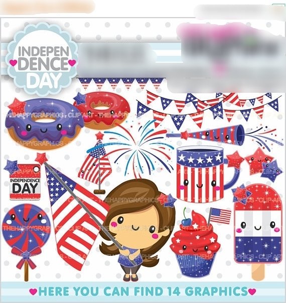 Independenceday-Cliparts Kit Digital 4 de Julho - Imagem 1