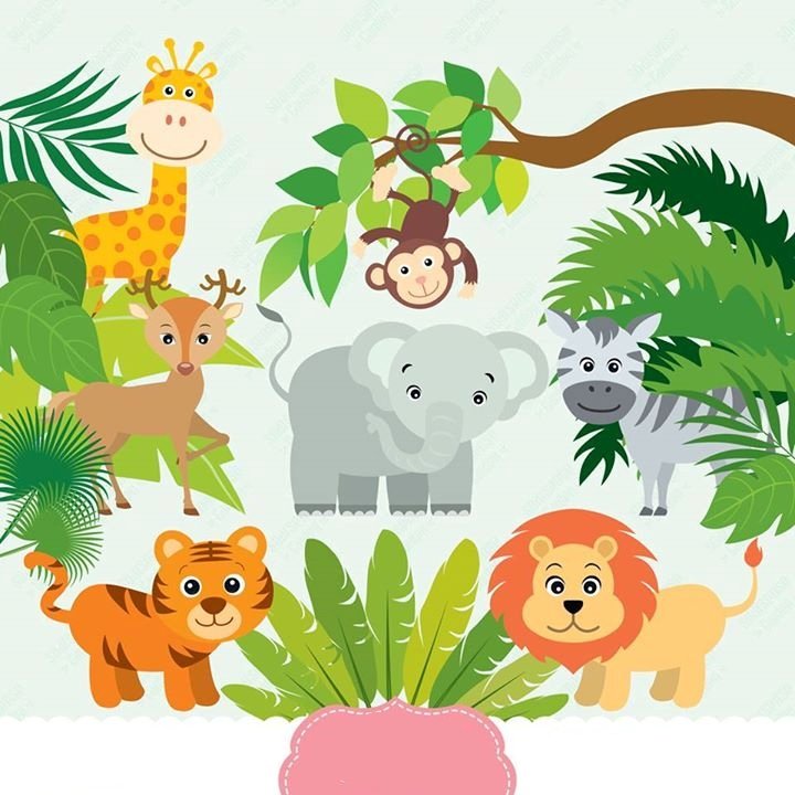 Jungle Animals Kit Digital Animais da Selva - Imagem 1