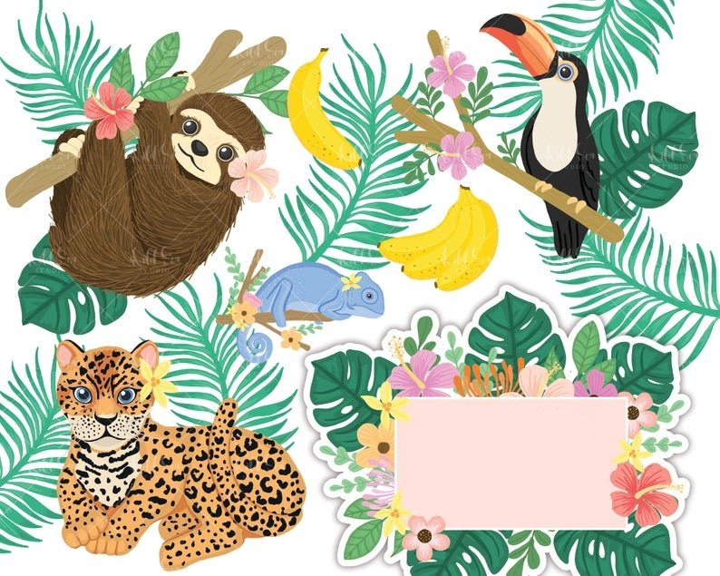JungleFriendsClipart Kit Digital Animais da Selva - Imagem 1