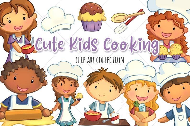 KIK_CuteKidsCooking Arquivo Kit Digital Perquenos Confeiteiros - Imagem 1