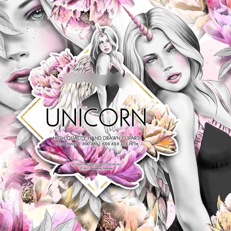 Karamfila_UNICORN Kit Digital Garota Unicornio - Imagem 1