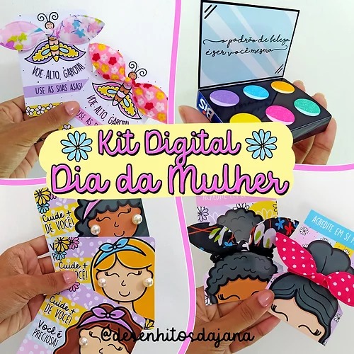 Kit Digital Dia das Mulher 2 Kit Digital Tags Dia da Mulher - Imagem 1