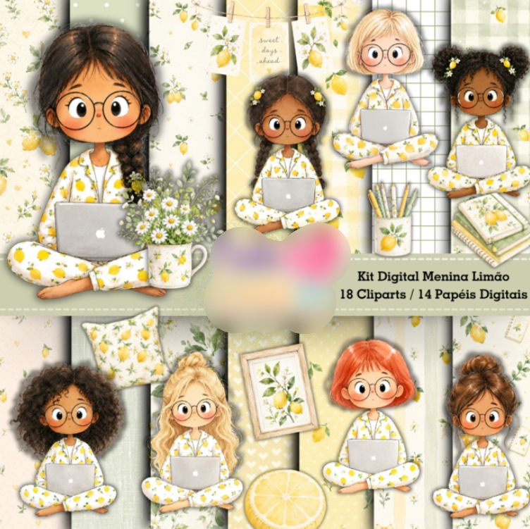 Kit Digital - Menina Limão Kit Digital Menina Limão - Imagem 1