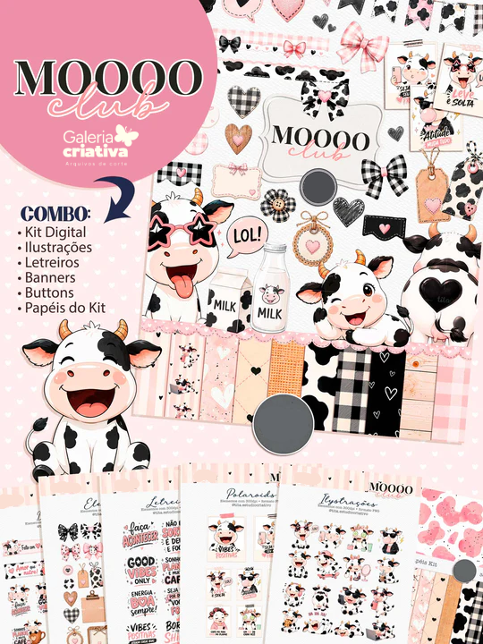 Kit Digital Mooo Club - Combo Ilustrações e papéis Kit Digital Mooo Club - Combo Ilustrações e Papéis - Imagem 1