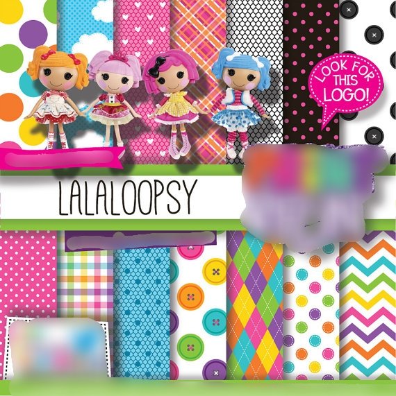 Lalaloopsy Kit Digital Papeis Lalaloops - Imagem 1