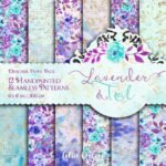 Kit Digital Papeis Flores Lavanda