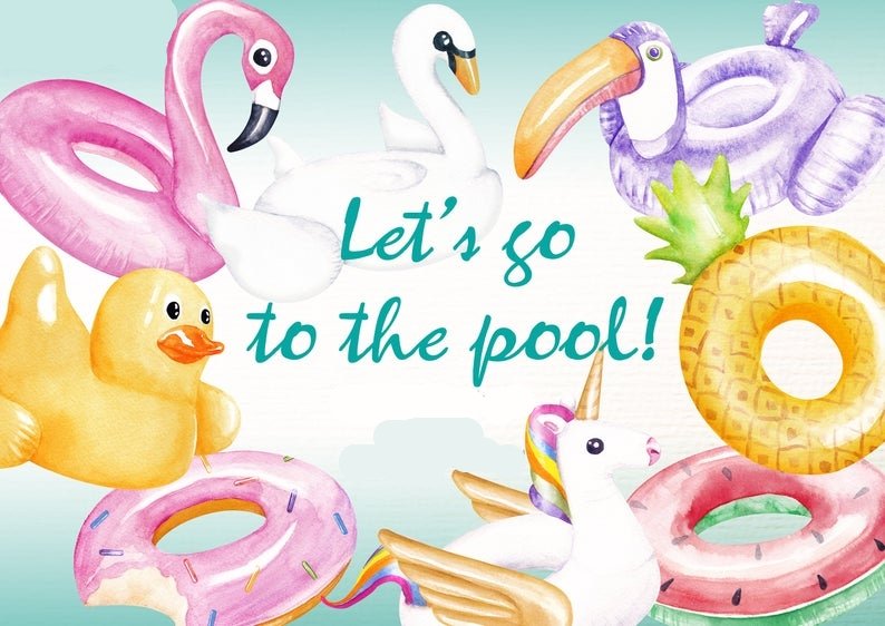 Lets Go to the Pool Kit Digital Vamos à piscina - Imagem 1
