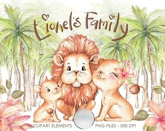 Lionels family Arquivo Kit Digital Leoa com Filhotes Fofos - Imagem 1