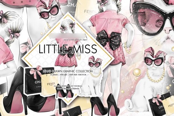 Litlle Miss Clip arts Kit Digital Acessorios da Moda - Imagem 1