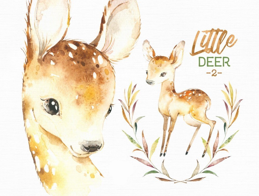 Little Deer 2-Octopus Kit Digital Mamãe e Bebê Cervo - Imagem 1