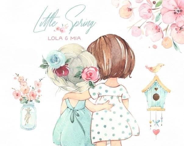 Little Spring Lola _ Mia-Octopus Kit Digital Lola e Mia na Primavera - Imagem 1