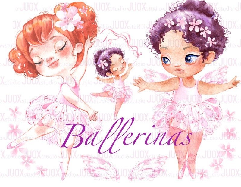 Little ballerina clipart 2 Arquivo Kit Digital Pequenas Bailarinas 2 - Imagem 1