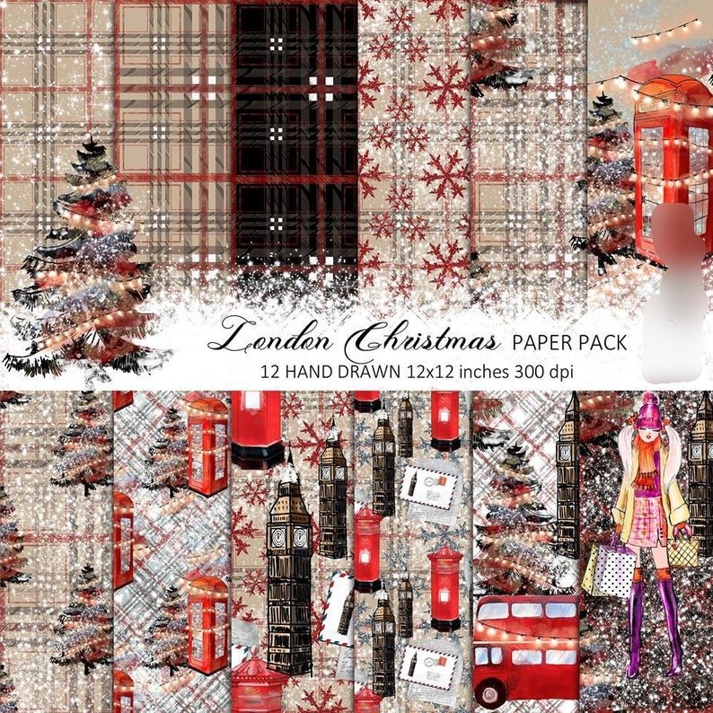London Christmas PP-LDPrintables Arquivo Kit Digital Natal em Londres 2 - Imagem 1
