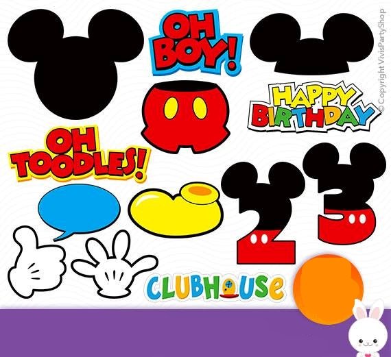 MICKEYMOUSEARTPNGFILES Kit Digital Acesórios do Mickey - Imagem 1