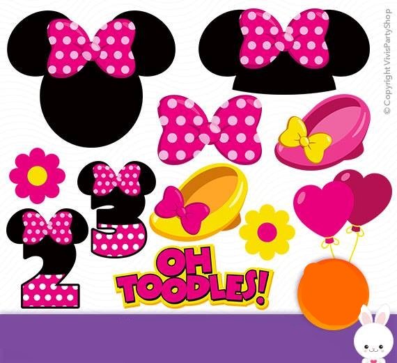 MINNIEMOUSEPINKPNGFILES Kit Digital Acesórios Minnie - Imagem 1