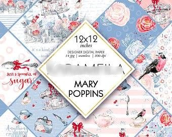 Mary Poppins cliparts Kit Digital Papeis Mary Poppins - Imagem 1
