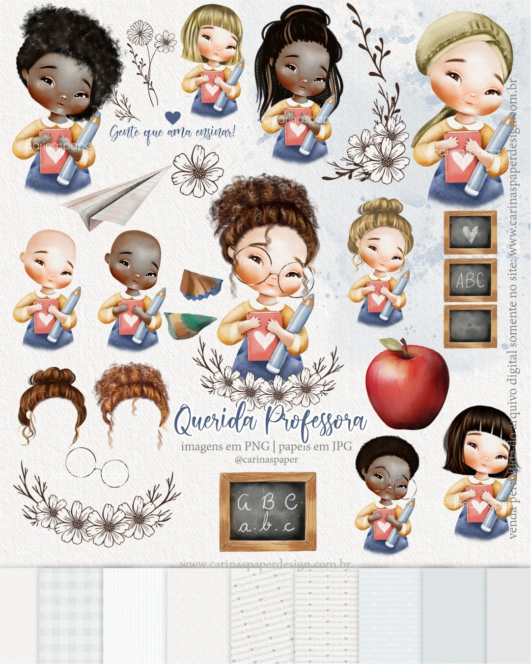 Mega Kit de ilustrações Querida Professora 4.jpg Kit Digital Querida Professora - Imagem 1