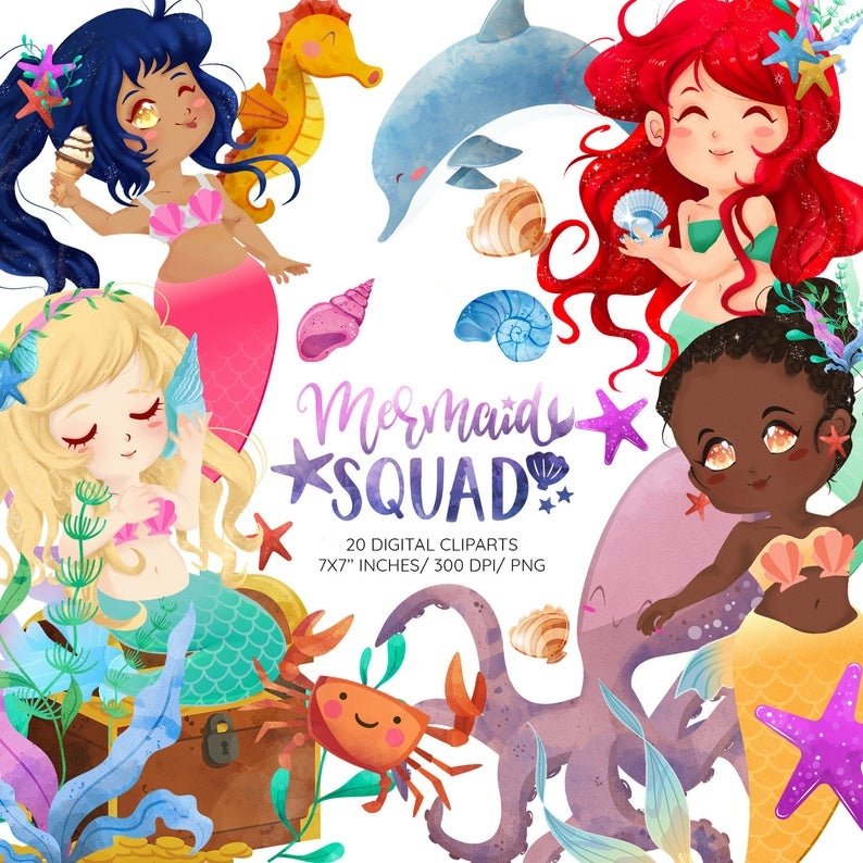 Mermaid Squad Kit Digital Sereias - Imagem 1
