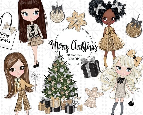 Merry Christmas CLIPART Arquivo Kit Digital Natal - Imagem 1