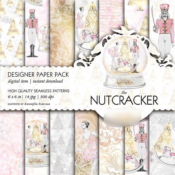 Nutcreacker Kit Digital Papeis Quabra-Nozes - Imagem 1