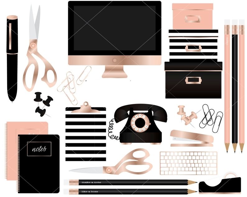 Office Themed clipart Kit Digital Escritorio - Imagem 1