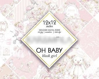 Oh Baby Girl Kit Digital Papeis Baby Rosa - Imagem 1