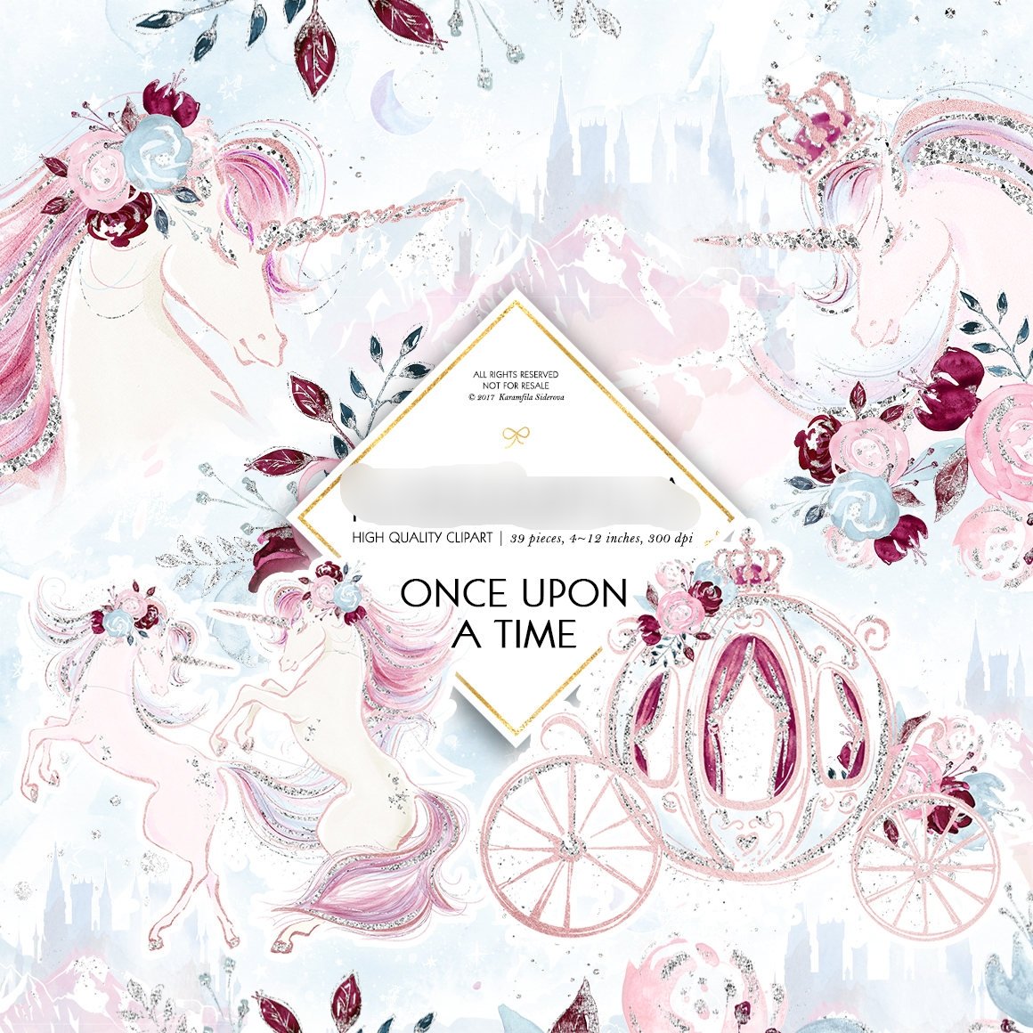 Once Upon A Time Clipart Kit Digital Era uma Vez Conto de Fadas - Imagem 1