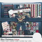 Kit Digital Natal Azul Blue Christmas