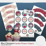 Kit Digital Natal Azul Blue Christmas - Imagem 7