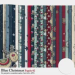 Kit Digital Natal Azul Blue Christmas - Imagem 8