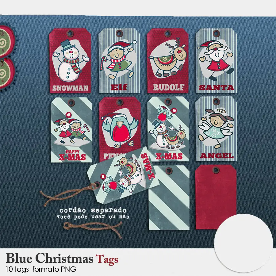 Kit Digital Natal Azul Blue Christmas - Imagem 6