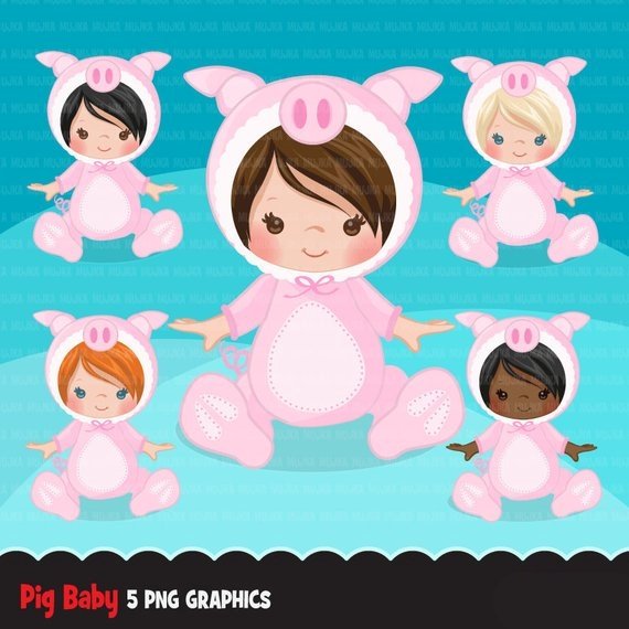 PIG-BABY Arquivo Kit Digital Porquinha Bebê Rosa - Imagem 1