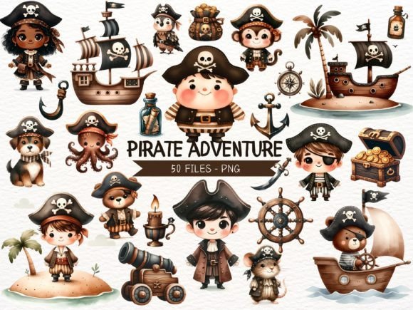 PIRATA CUTE Kit Digital PIRATA CUTE - Imagem 1