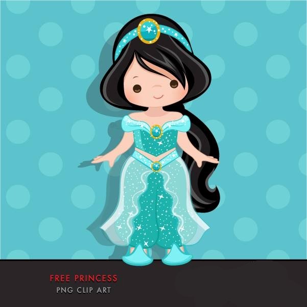 PRINCESS-CLIPART Arquivo Kit Digital Princesa Jasmine - Imagem 1
