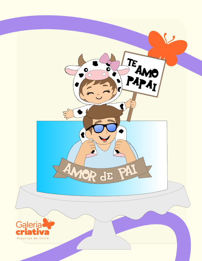 Papai com Filha Vaquinha Arquivo dia dos Pais Topo Papai com Filha Vaquinha - Imagem 1