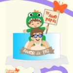 Arquivo dia dos Pais Topo Papai com Filho Dinossauro