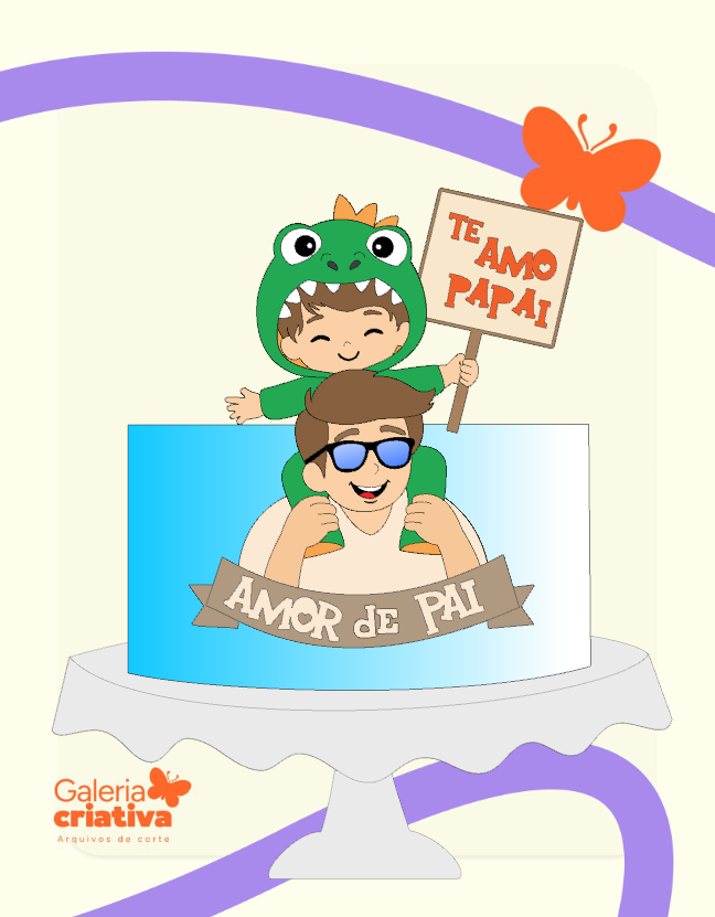 Papai com Filho Dinossauro Arquivo dia dos Pais Topo Papai com Filho Dinossauro - Imagem 1