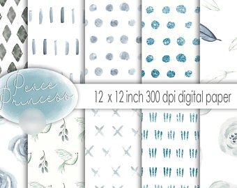 Peace Princess Patterns Kit Digital Papeis Princesa Clipart - Imagem 1
